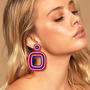 Red White & Blue USA Patriotic Beaded United States America American Patriot New